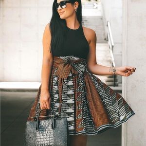 SIKA Designs Flow Mini Skirt in Kente Print